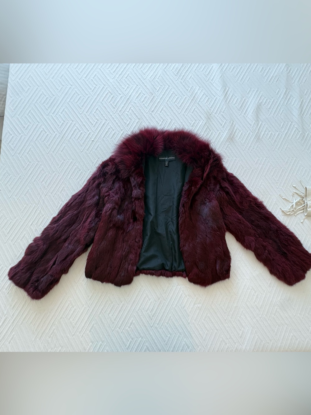 Adrienne Landau burgundy Fur coat